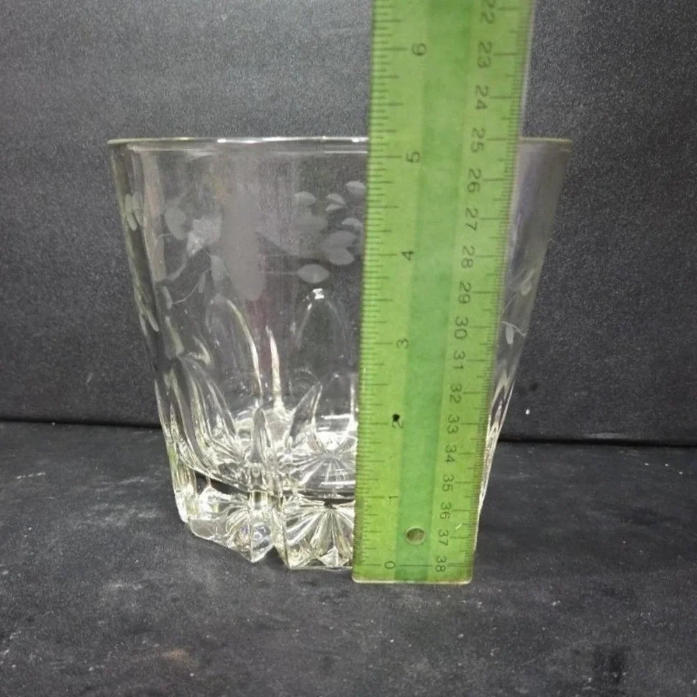 Princess House‎ Heritage Crystal Ice Bucket, Etched Floral Serving Bowl, Barware